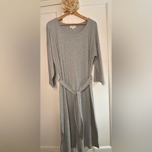 Elegant Gray Long Sleeve Dress